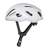 KINGBIKE Aerodynamik Helm fahrradhelm Damen für fahrradhelm Erwachsene volle PC-Gehäusedeckung für rennrad Helm Damen (Mattes Weiß)
