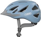 ABUS Stadthelm Urban-I 3.0 - Fahrradhelm mit Rücklicht, Schirm und Magnetverschluss - für Damen und Herren - Hellblau, Größe M