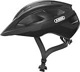 ABUS Rennradhelm Macator - sportiver Fahrradhelm für Einsteiger - auch für Zopfträger/-innen - für Damen und Herren - Schwarz Glänzend, Größe L​